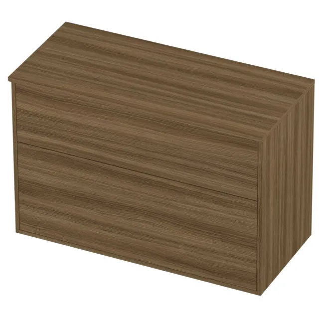 Proline Deck Badmeubelset Voor Grepen Asymmetrisch Kader 100x46x67 cm Caramel Walnut Houtlook