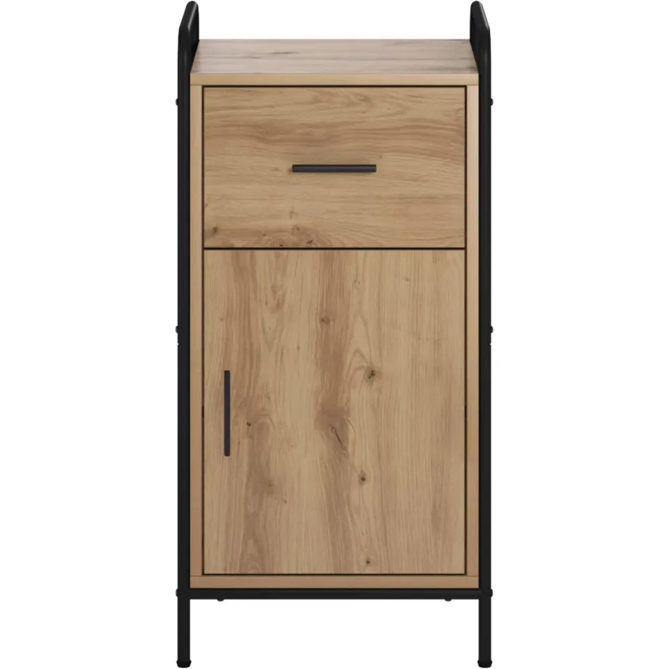 vidaXL Dressoir Artisanaal eiken 97 x 33 x 81 cm Bewerkt hout, foto 4