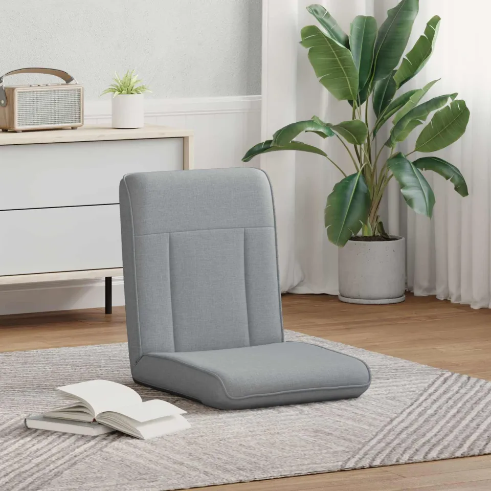 vidaXL Verstelbare vlo stoelen Lichtgrijs Stof, foto 3