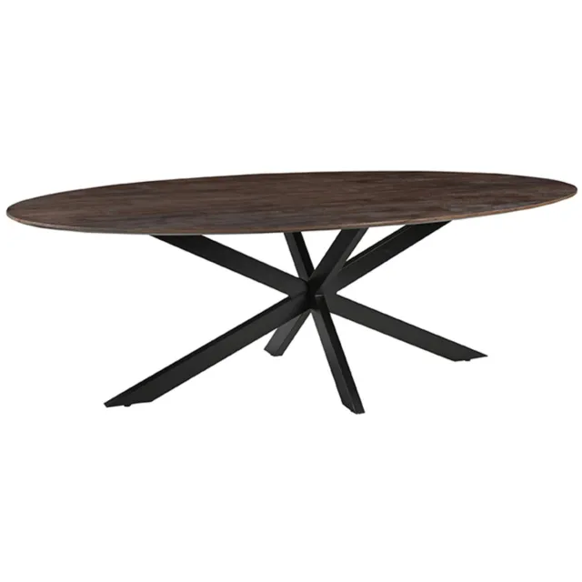LABEL51 James Eetkamertafel - Bruin - Hout - 240 cm - Ovaal Espresso
