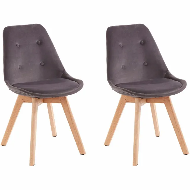 Notio Living Oldham-Eetkamerstoel - Antraciet Stof - Set van 2 Grijs