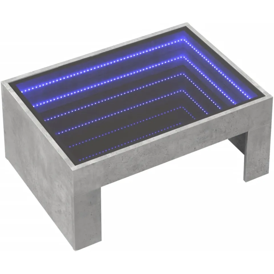 vidaXL Salontafel met Infinity LED 70x50x30 cm betongrijs grijs, foto 4