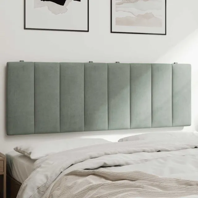 vidaXL Hoofdbordkussen "Hanko" 140 cm velvet lichtgrijs