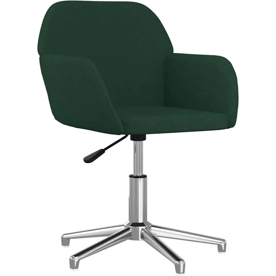 vidaXL Eetkamerstoelen draaibaar 2 st stof donkergroen