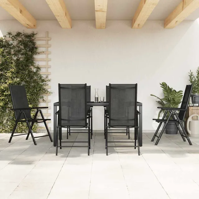 vidaXL 7-delige Tuinset aluminium zwart, foto 2