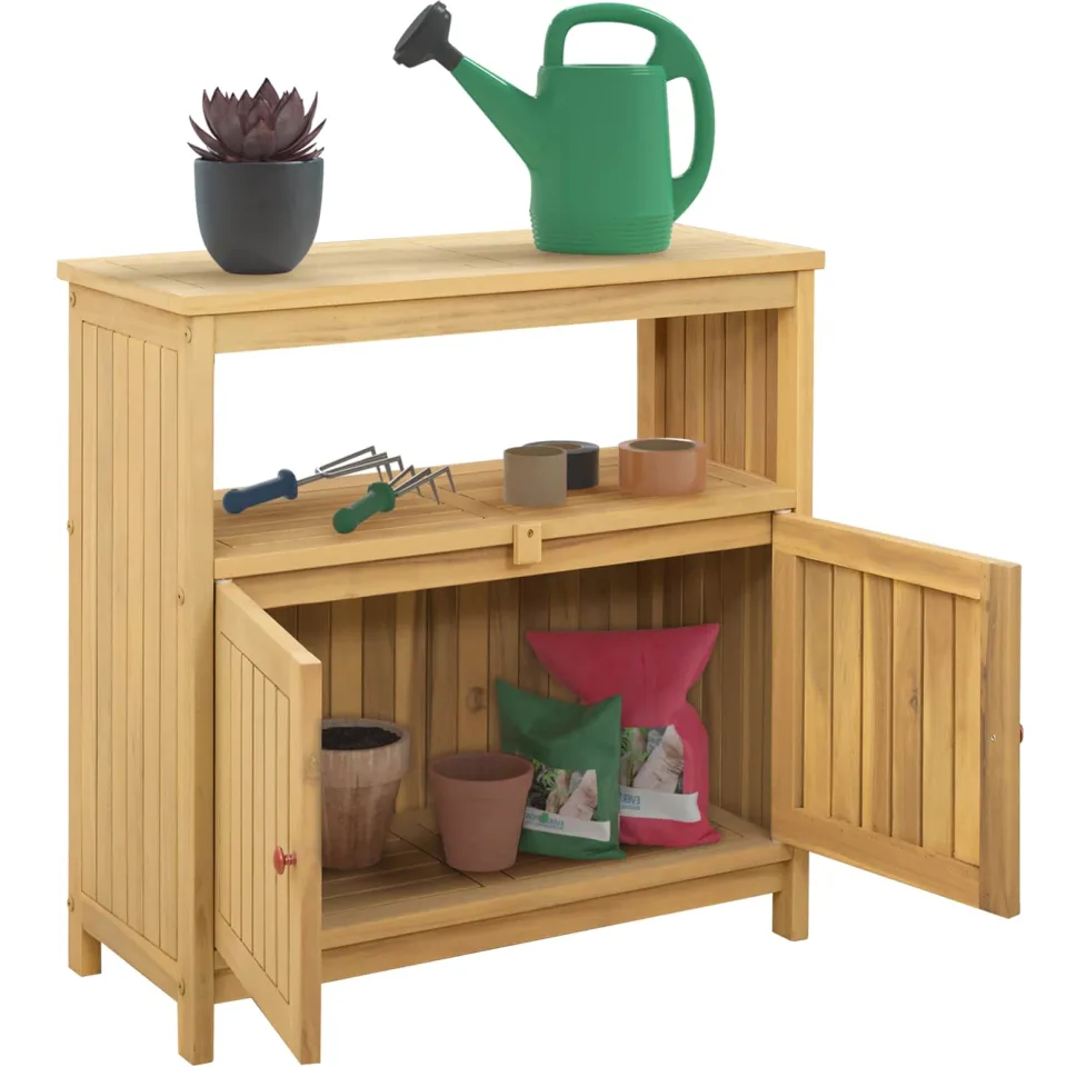 vidaXL Tuin Console Tafel Licht acacia 80 x 35 x 75 cm bruin, foto 3