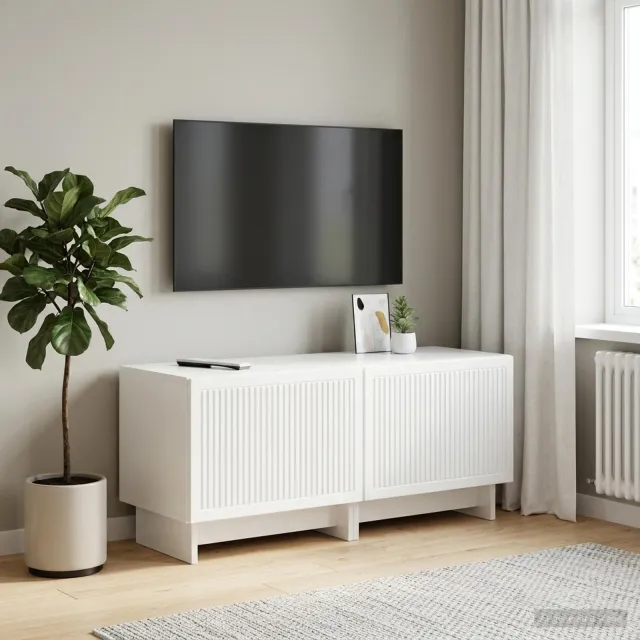 vidaXL Tv-meubel Hoogglans Wit Bewerkt hout