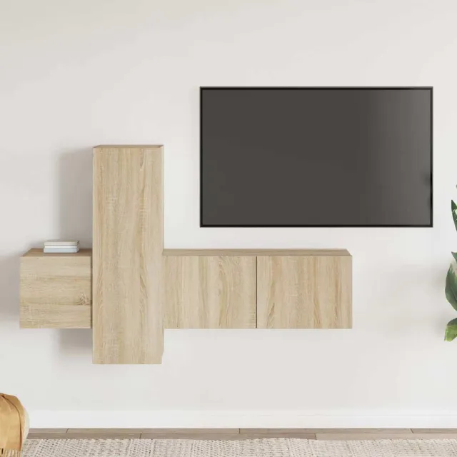 vidaXL 3-delige Tv-meubelset bewerkt hout sonoma eikenkleurig, foto 2