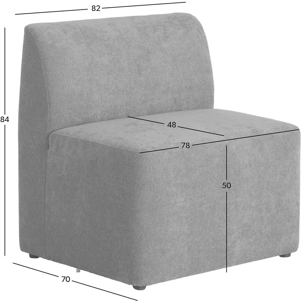 NOUS Living 1-zits element eetkamerbank Rhea bruin, foto 3