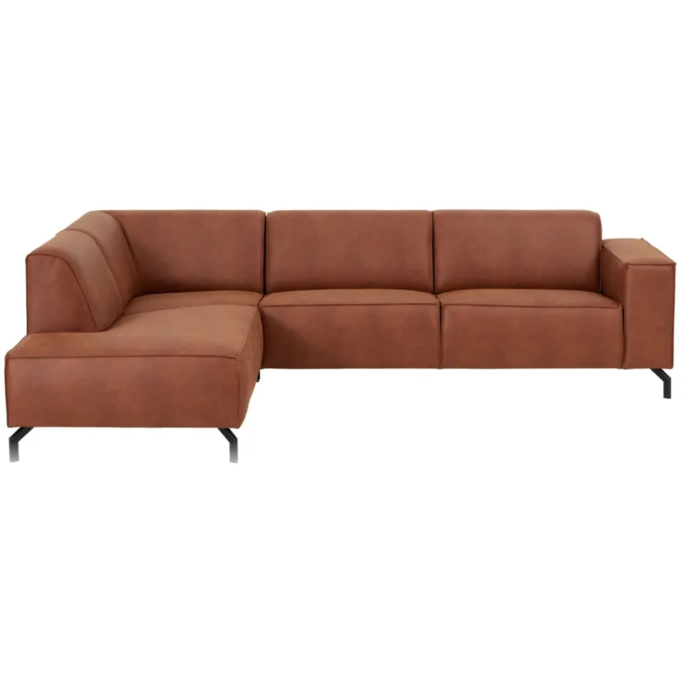 NOUS Living leren hoekbank links Brent - cognac, foto 4