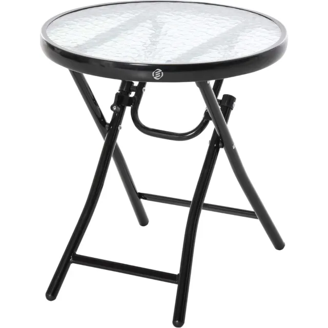 Equivera Bijzettafel Buiten - Bijzettafel Tuin - Salontafel Buiten - Salontafel Tuin - Koffietafel Buiten - Voor Binnen en Buiten - Must Have Voor Jouw Tuin! Zwart