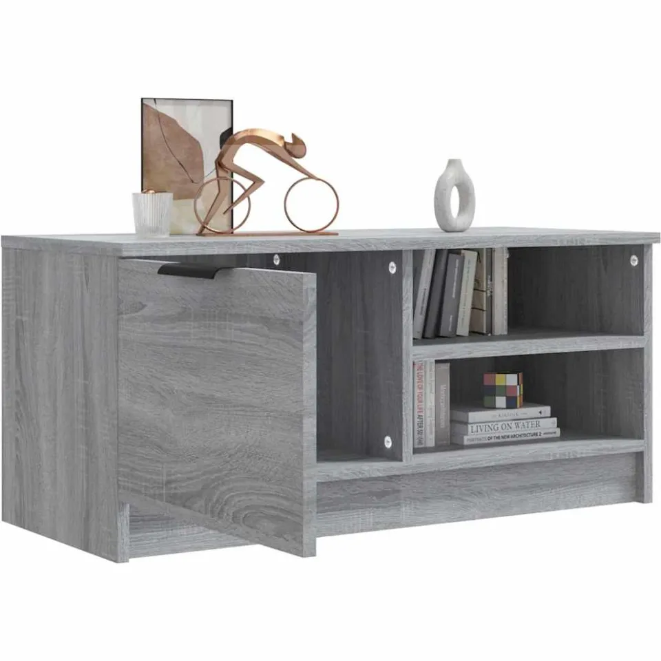 vidaXL Tv-meubel 80x35x36,5 cm bewerkt hout grijs sonoma eikenkleurig