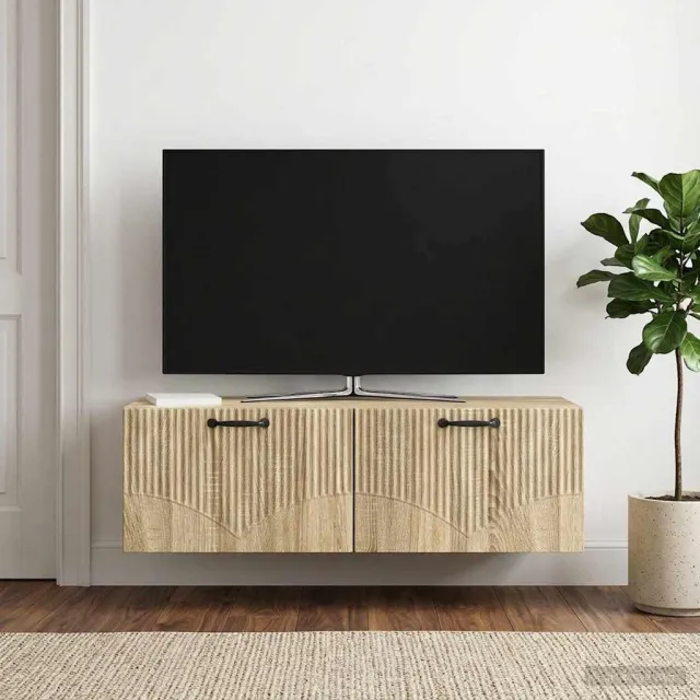 vidaXL Wandbeugel TV-kast Sonoma Eiken 98 x 41 x 30 cm Bewerkt hout