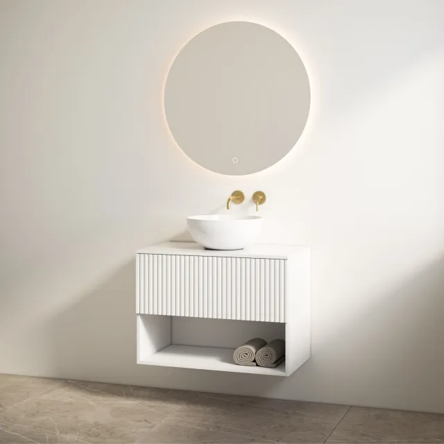 Best Design Rigatti 100 badmeubelset mat wit met glans wit blad