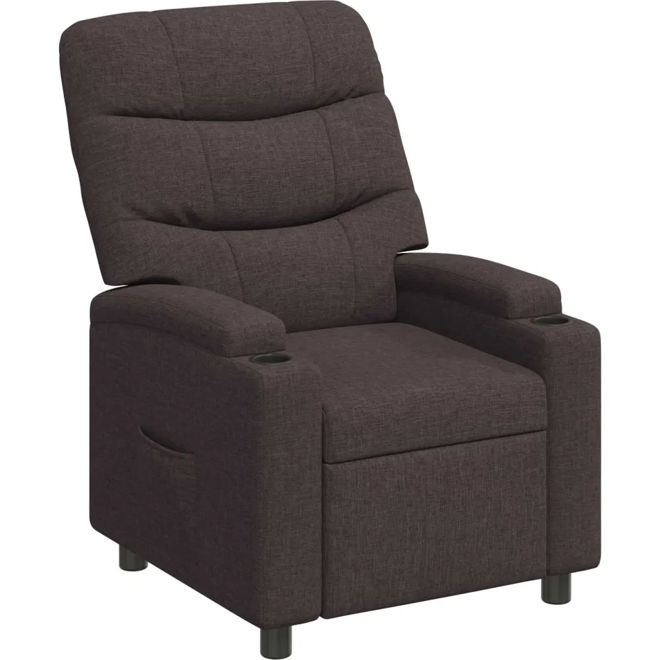 vidaXL Ligstoel Donkerbruin 75 x 93 x 102 cm Stof