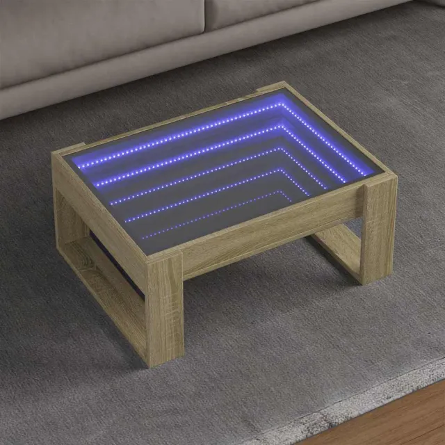 vidaXL Salontafel met Infinity LED 70x53x30 cm sonoma eikenkleurig Bruin