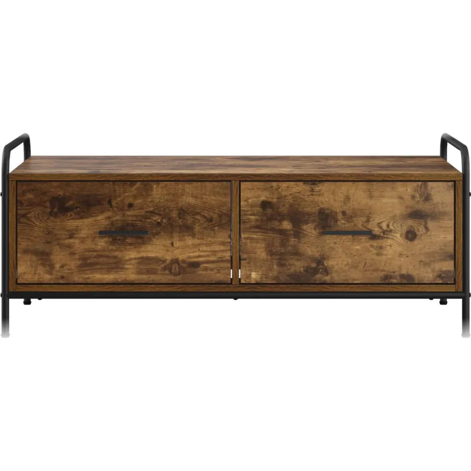 vidaXL Salontafel Gerookt eiken 99,5 x 49 x 41 cm Bewerkt hout, foto 3