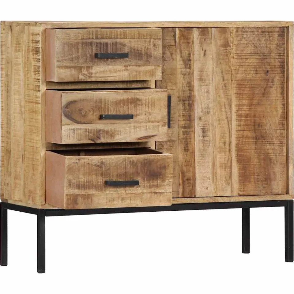 vidaXL Dressoir 88x30x71 cm massief mangohout bruin, foto 4