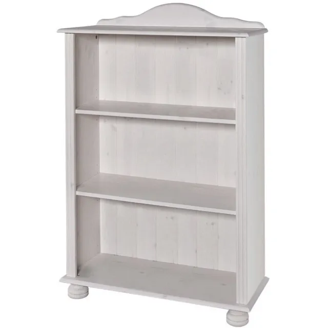 Notio Living Mette Boekenkast met 3 Vakken - Massief Grenenhout - 77 x 30,5 x 116 cm - Wit Grenen