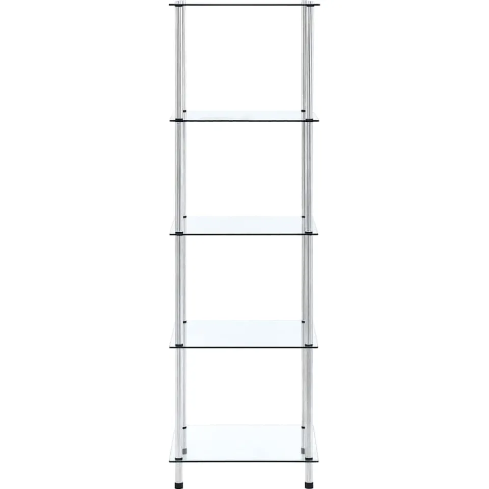 vidaXL Kastje 5-laags 40x40x130 cm gehard glas transparant transparent, foto 2