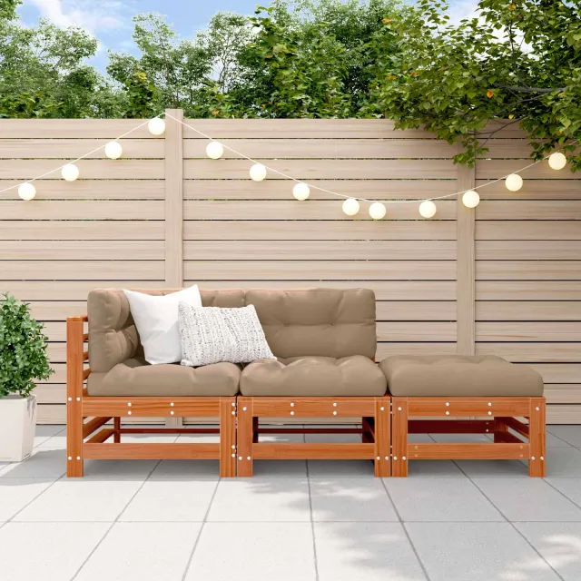 vidaXL Tuin loungeset 3 st Wasbruin Massief grenenhout bruin, foto 2