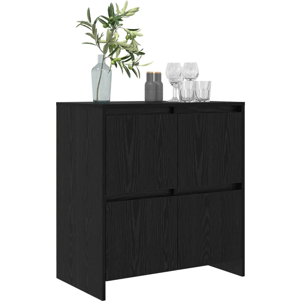 vidaXL Dressoir Zwart Eiken 70 x 41 x 75 cm Bewerkt hout