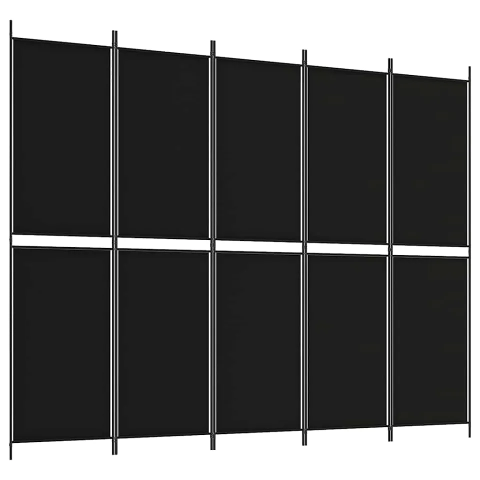 vidaXL Kamerscherm met 5 panelen 250x200 cm stof zwart, foto 3