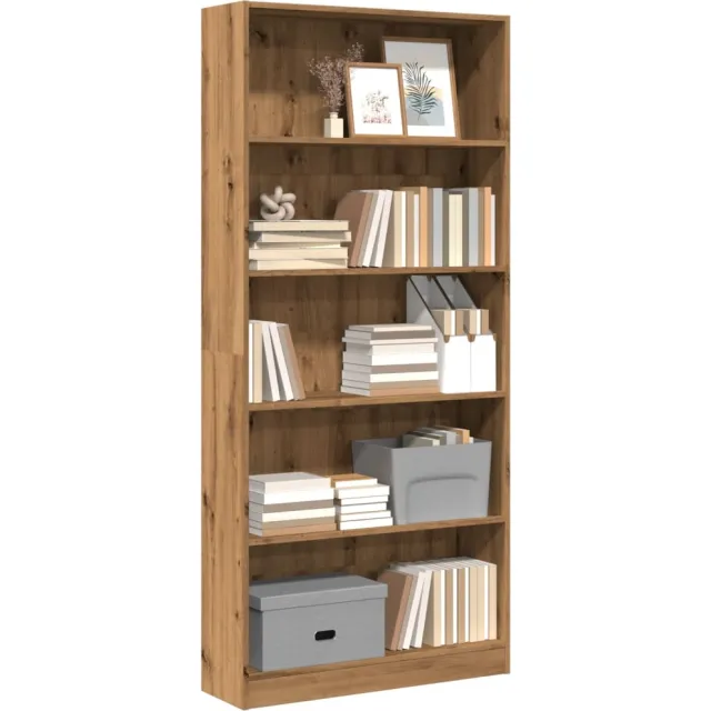 vidaXL Boekenkast 80x24x176 cm bewerkt hout artisanaal eikenkleurig Bruin