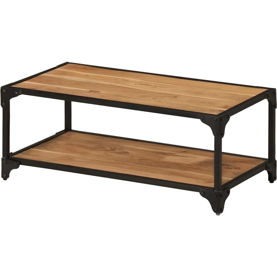 vidaXL Salontafel 90x45x35 cm massief acaciahout bruin, foto 3