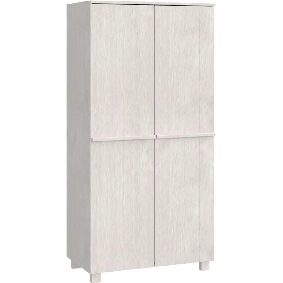 vidaXL Kledingkast HAMAR 89x50x180 cm massief grenenhout wit
