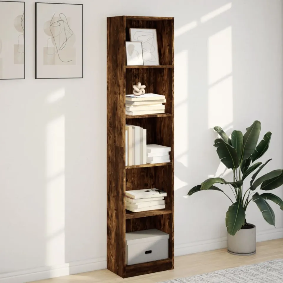 vidaXL Boekenkast 40x24x176 cm bewerkt hout gerookt eikenkleurig, foto 2