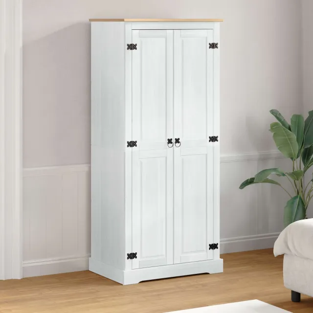 vidaXL Kasten Wit 76 x 50 x 170 cm Massief grenenhout, foto 2