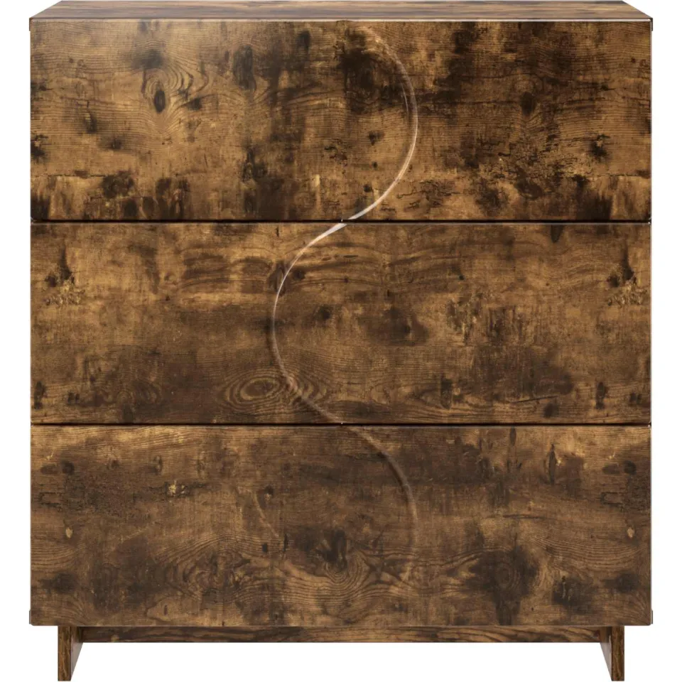 vidaXL Dressoir Gerookt eiken 70 x 38 x 75 cm Bewerkt hout, foto 4