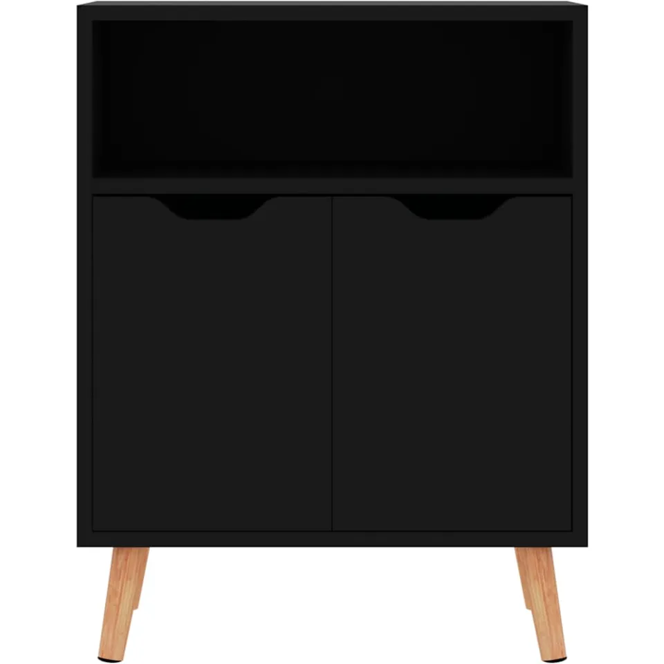 vidaXL Dressoir 60x30x72 cm bewerkt hout hoogglans zwart, foto 2