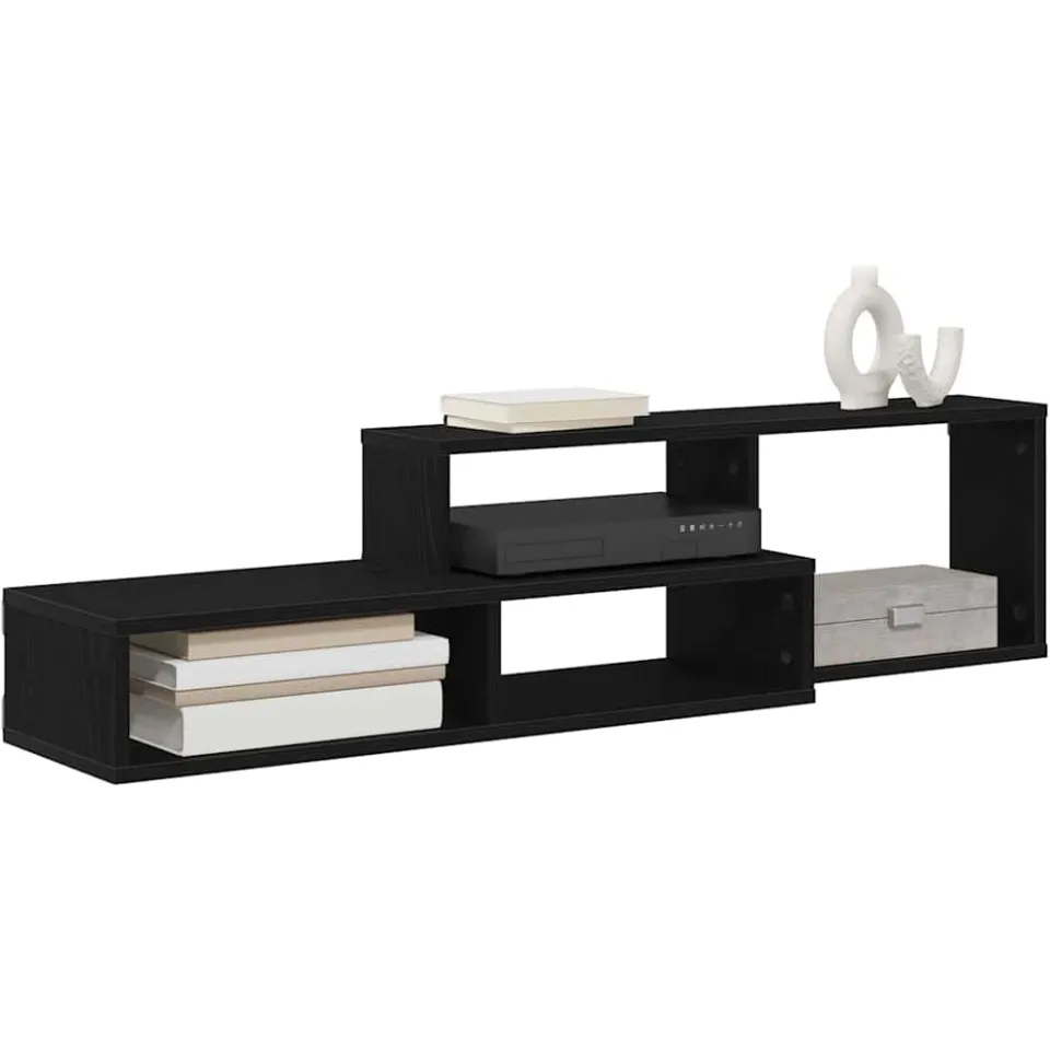 vidaXL TV-stand 120x25x28,5cm Bewerkt hout zwart
