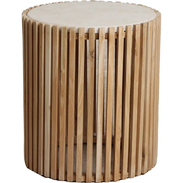 Raw Materials Infinity ronde bijzettafel - 40x40x45 cm Naturel