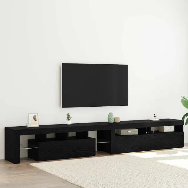 vidaXL TV-kast 3 st Zwart Eiken Bewerkt hout, foto 2