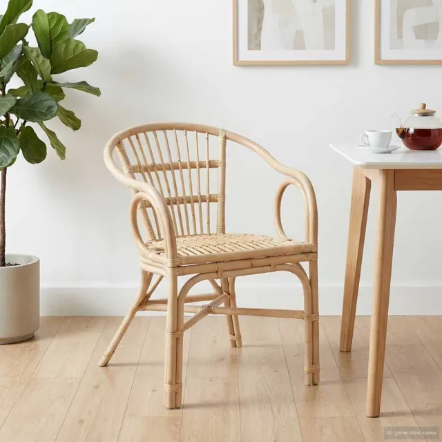 vidaXL Stapelstoel Rattan Naturel 58 x 60 x 81 cm, foto 2