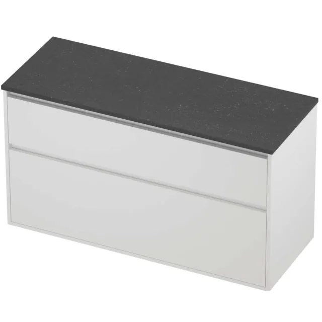 Proline Deck Badmeubelset Hardsteen Greeploos 2 Laden 120x46x67 cm Blue Stone Mat White