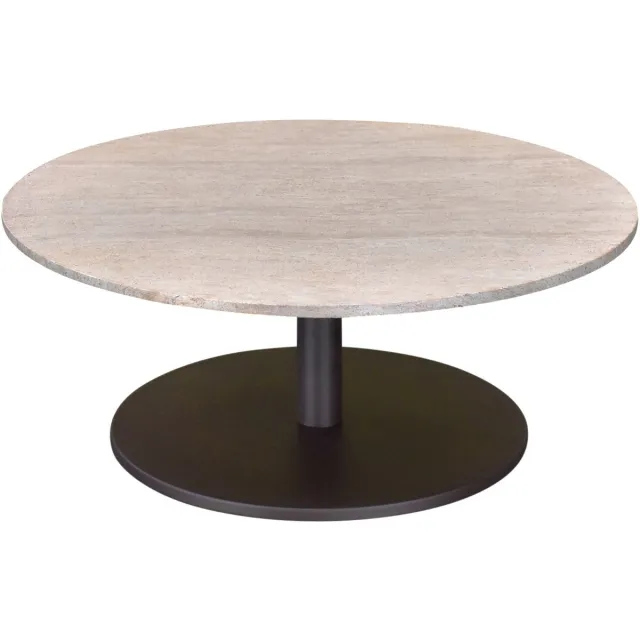 AVH-Collectie Lido lounge tafel 80x80x35 cm terre polystone travertine bruin / terre, wit