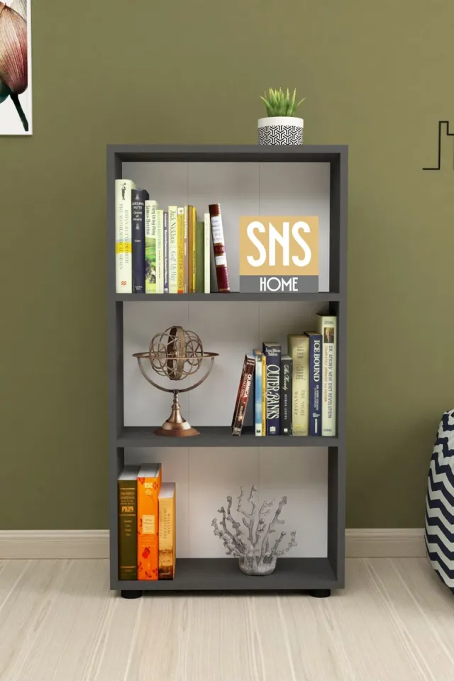 Bofigo SNS Home - Boekenkast/ Rek - Antraciet - 56 cm Breed