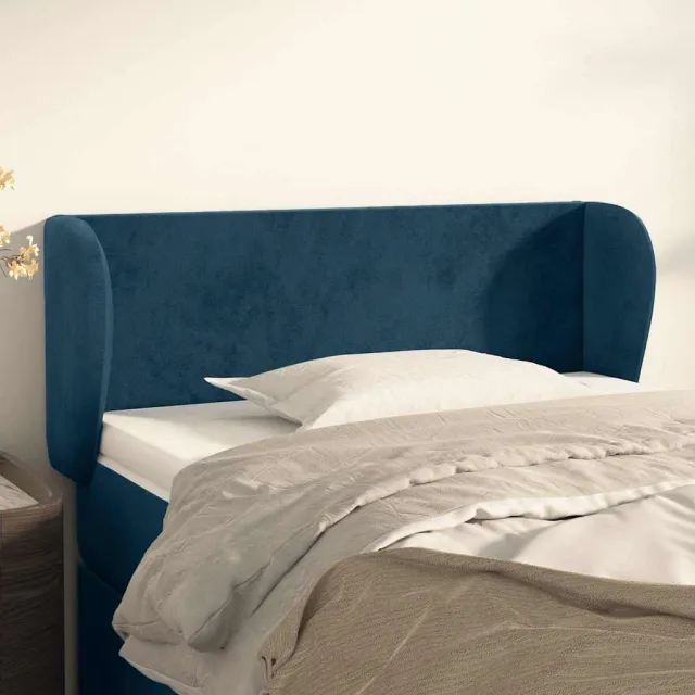 vidaXL Hoofdbord met randen 83x23x78/88 cm fluweel donkerblauw blauw