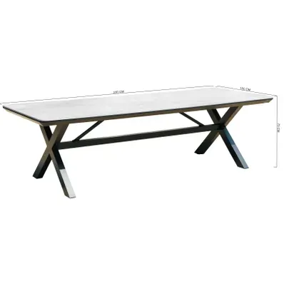 Central Park - Praxis Eigen Merk Central Park Tuintafel Kavala Aluminium/keramiek Antraciet 260x100x75cm, foto 3
