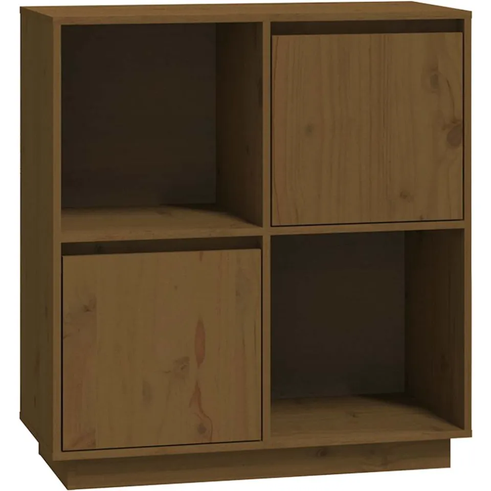 vidaXL Dressoir 74x35x80 cm massief grenenhout honingbruin