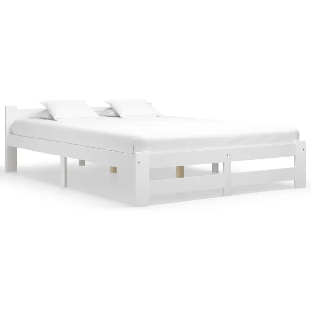 vidaXL Bedframe massief grenenhout wit 180x200 cm