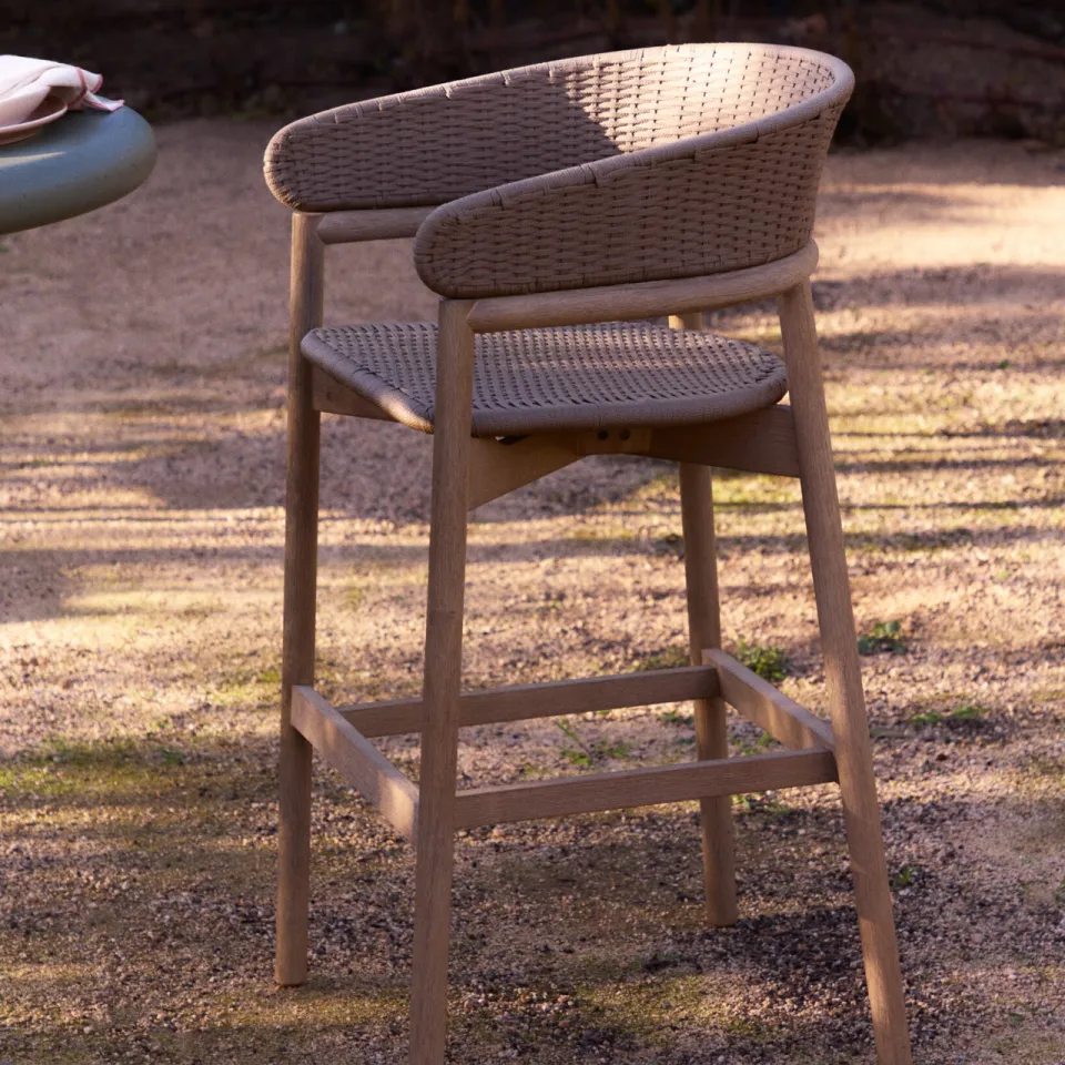 Kave Home Arinella outdoor barkruk acaciahout beige, foto 7
