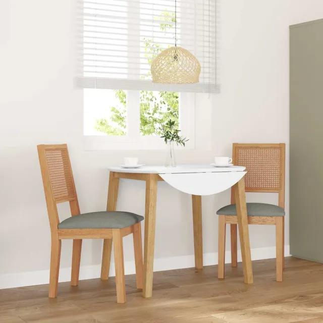 vidaXL Eetkamerstoelen met kussens 2 st massief hout rubber Bruin