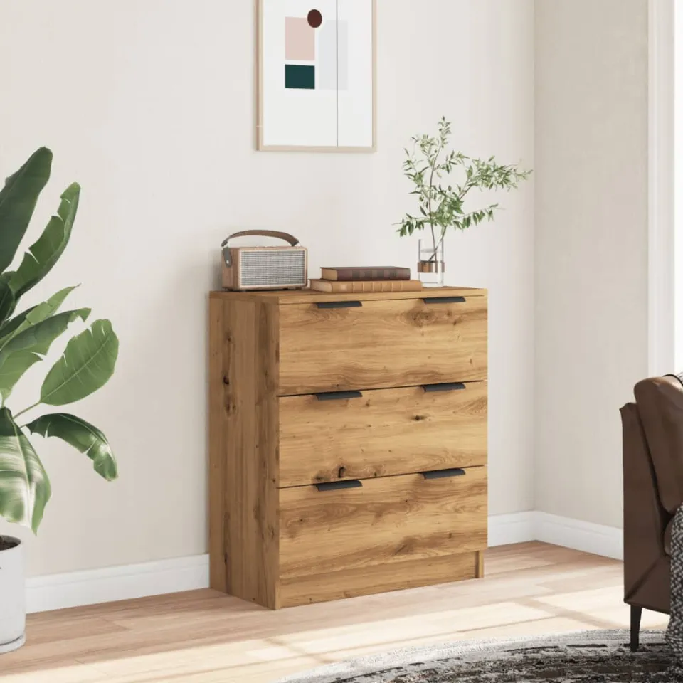 vidaXL Dressoir 60x30x70 cm bewerkt hout artisan eikenkleurig, foto 2