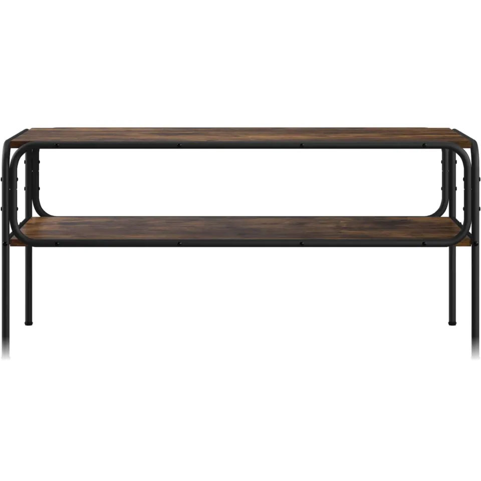vidaXL Bijzettafel Gerookt eiken 100 x 50 x 46 cm Bewerkt hout Bruin