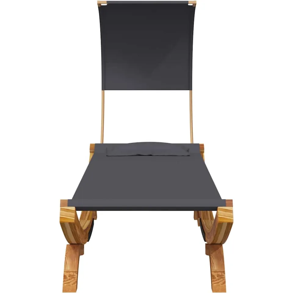 vidaXL Loungebed met luifel 100x200x126 cm gebogen hout antracietkleur Anthraciet